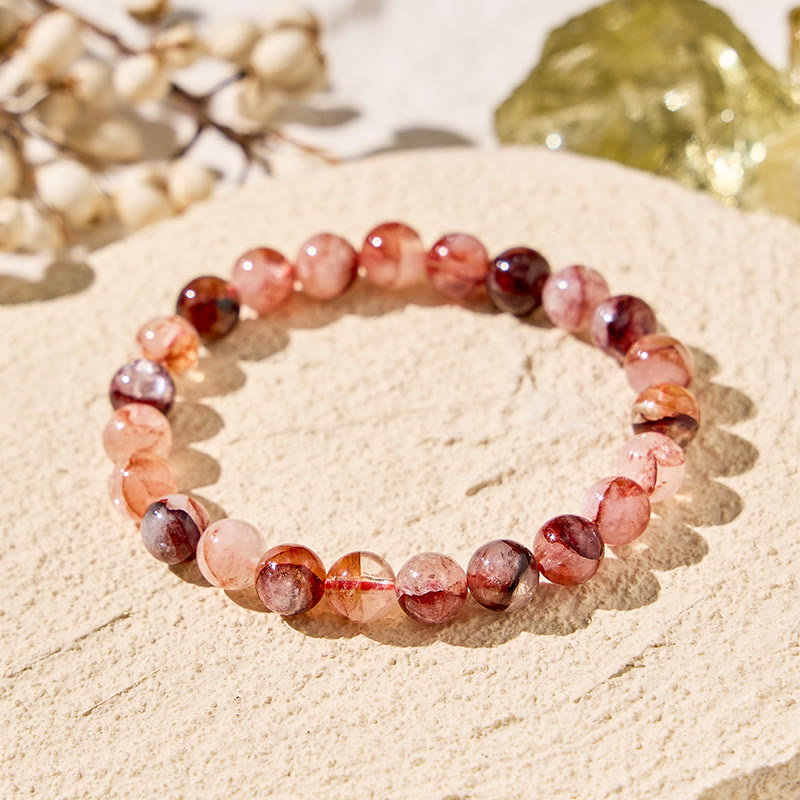 FuAttract Harmony Balance & Positive Vibes Natural Multi Material Stone Unisex Versatile Bracelet - Red Flower Quartz - image 46