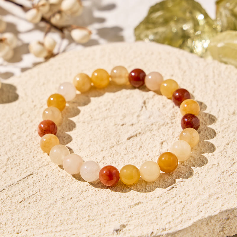 FuAttract Harmony Balance & Positive Vibes Natural Multi Material Stone  Fashion Versatile Bracelet - Golden Silk Jade - image 82