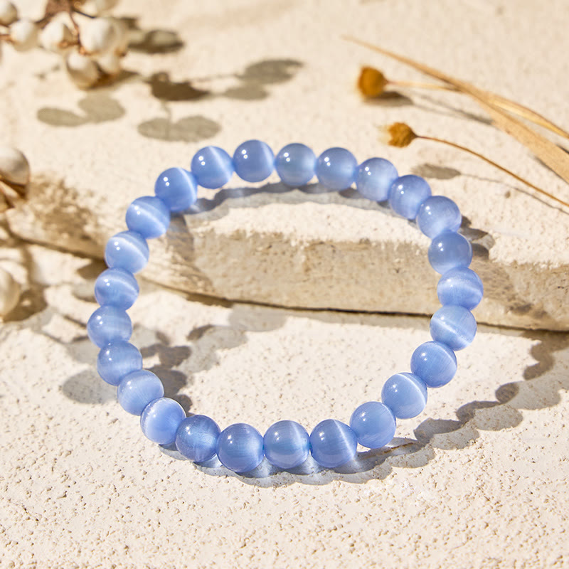 FuAttract Harmony Balance & Positive Vibes Natural Multi Material Stone Unisex Versatile Bracelet - Light Blue Cat's Eye - image 90
