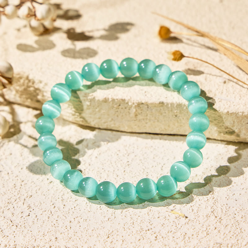 FuAttract Harmony Balance & Positive Vibes Natural Multi Material Stone  Fashion Versatile Bracelet - Medium Lake Blue Cat's Eye - image 92