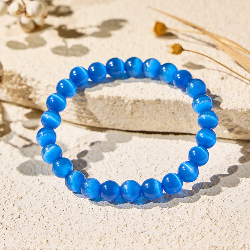 FuAttract Harmony Balance & Positive Vibes Natural Multi Material Stone  Fashion Versatile Bracelet - Royal Blue Cat's Eye - image 94