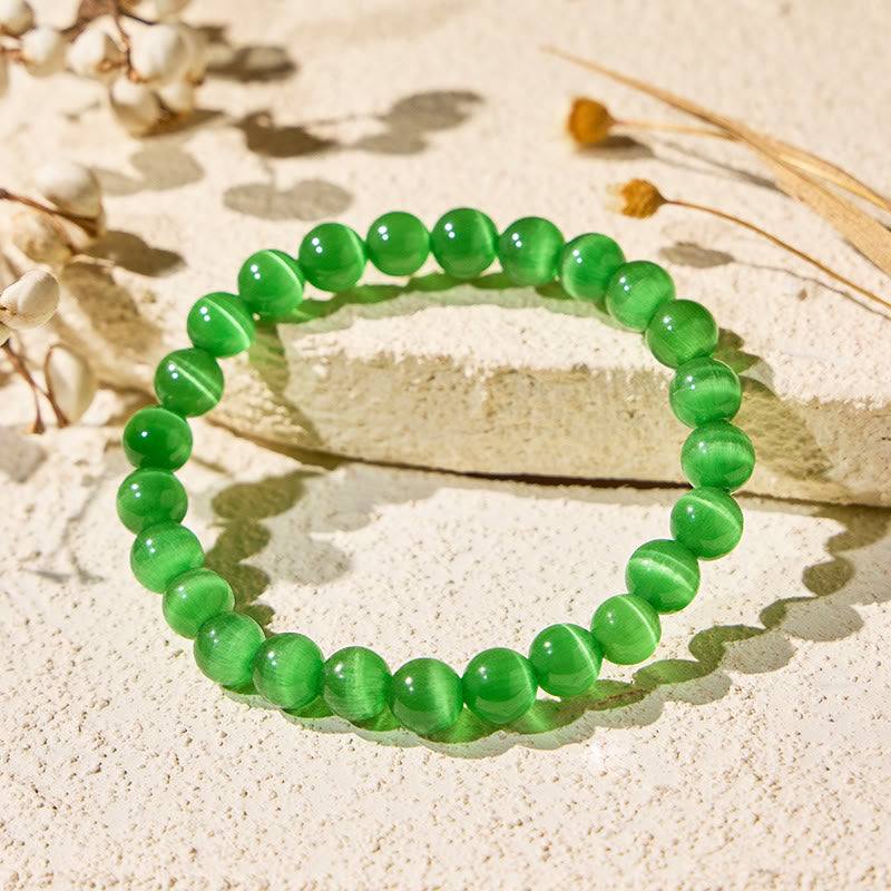 FuAttract Harmony Balance & Positive Vibes Natural Multi Material Stone  Fashion Versatile Bracelet - Deep Green Cat's Eye - image 95