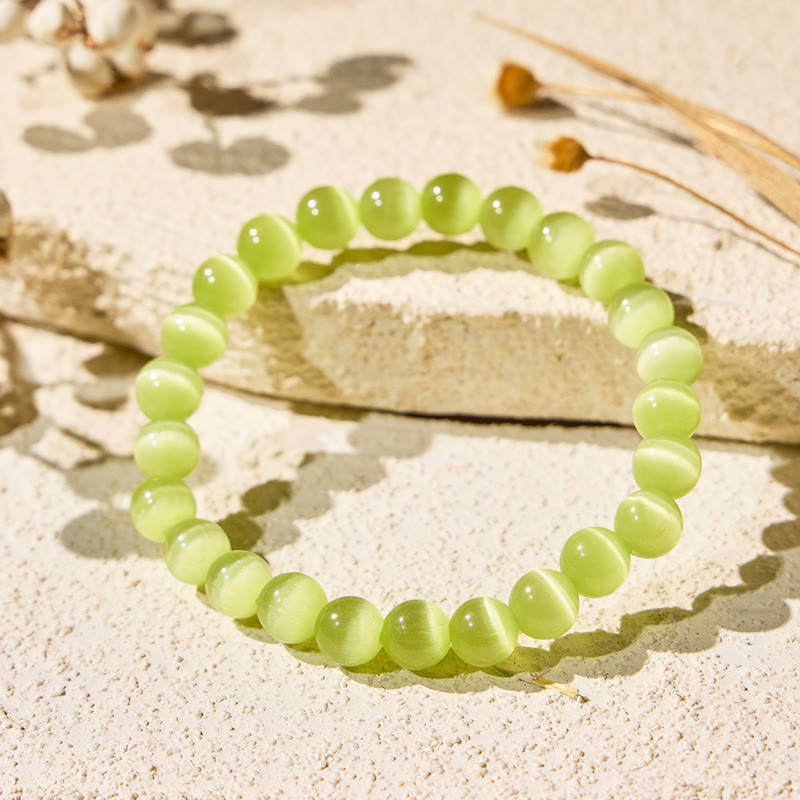 FuAttract Harmony Balance & Positive Vibes Natural Multi Material Stone  Fashion Versatile Bracelet - Bright Green Cat's Eye - image 96