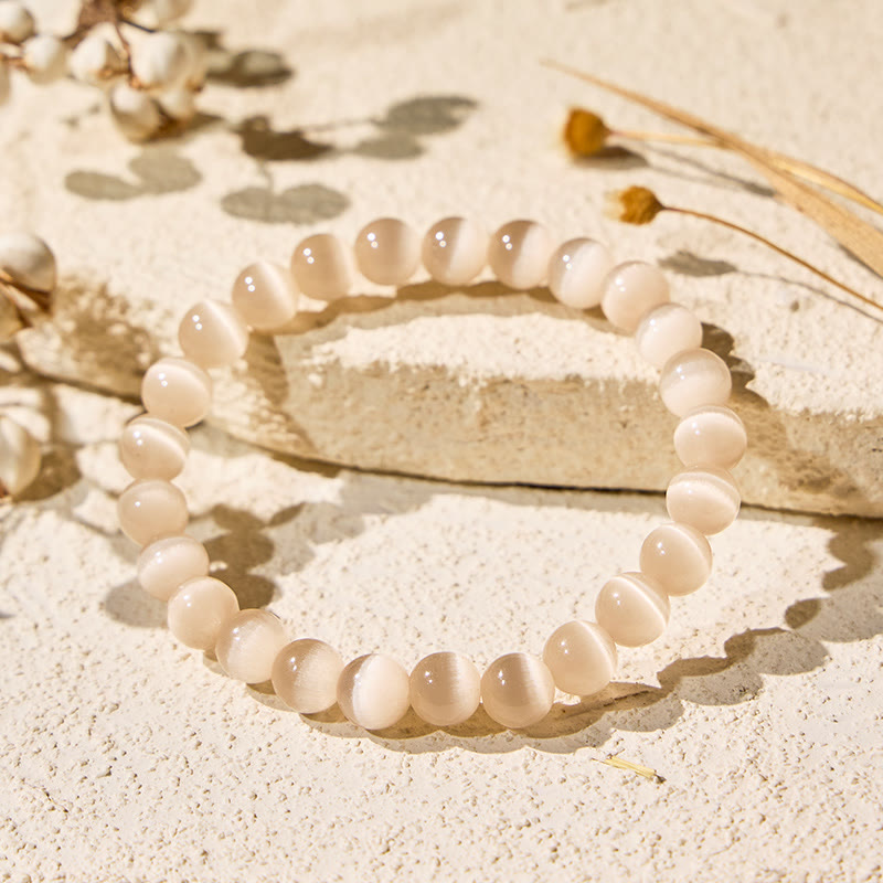 FuAttract Harmony Balance & Positive Vibes Natural Multi Material Stone  Fashion Versatile Bracelet - Light Orange Cat's Eye - image 98