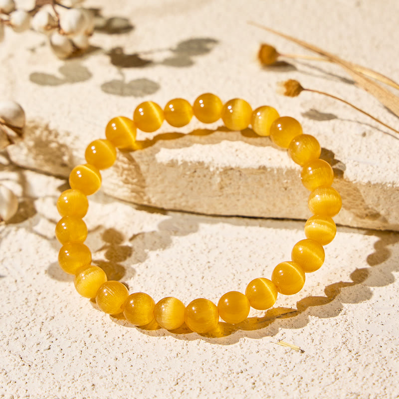 FuAttract Harmony Balance & Positive Vibes Natural Multi Material Stone  Fashion Versatile Bracelet - Golden Yellow Cat's Eye - image 100