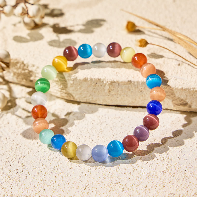 FuAttract Harmony Balance & Positive Vibes Natural Multi Material Stone Unisex Versatile Bracelet - Multicolor Cat's Eye - image 101