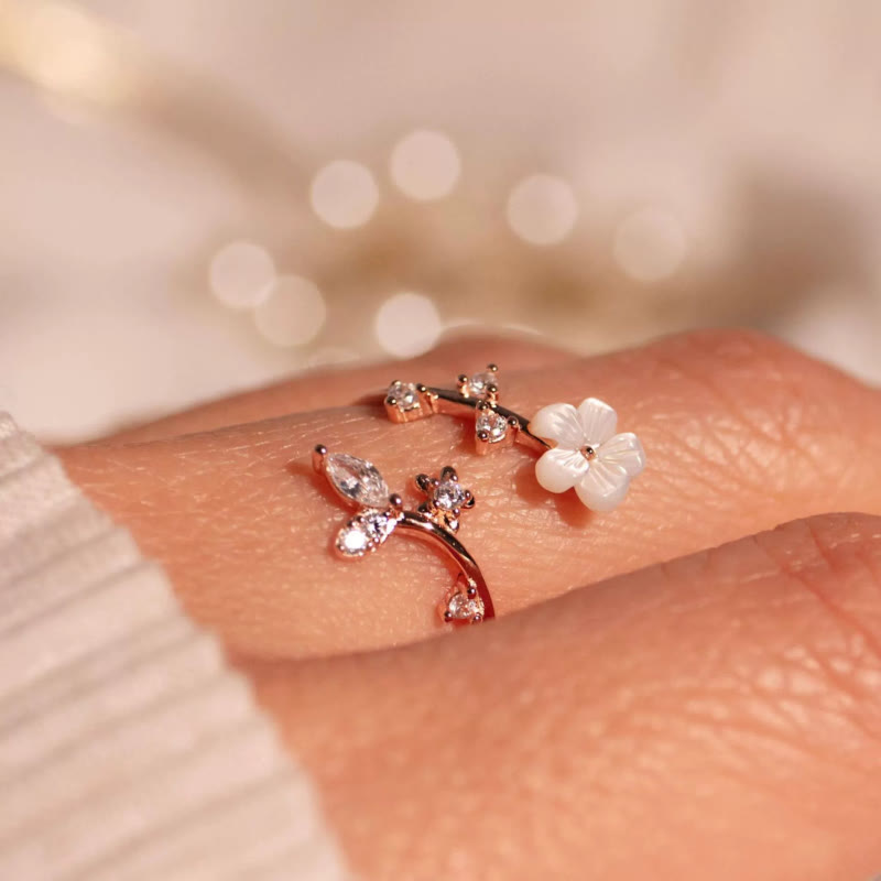 FREE Today: Love Harmony & Grace Mother of Pearl Cherry Blossom Zinc Alloy Ring  - image 2