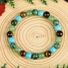 FuAttract Protection Grounding & Confidence Turquoise Tiger's Eye Green Aventurine & African Turquoise Healing Bracelet - image 4