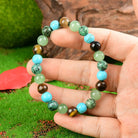 FuAttract Protection Grounding & Confidence Turquoise Tiger's Eye Green Aventurine & African Turquoise Healing Bracelet - image 6