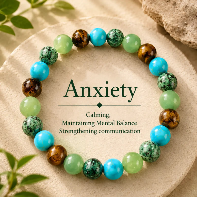 FuAttract Protection Grounding & Confidence Turquoise Tiger's Eye Green Aventurine & African Turquoise Healing Bracelet - image 8