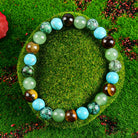 FuAttract Protection Grounding & Confidence Turquoise Tiger's Eye Green Aventurine & African Turquoise Healing Bracelet - image 3