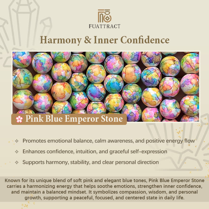 FuAttract Calm Balance & Inner Harmony Pink Blue Imperial Stone Safety Bracelet - image 9