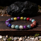 FuAttract Balance Harmony & Alignment Colorful Dalmatian Jasper Seven Chakra Bracelet - image 4
