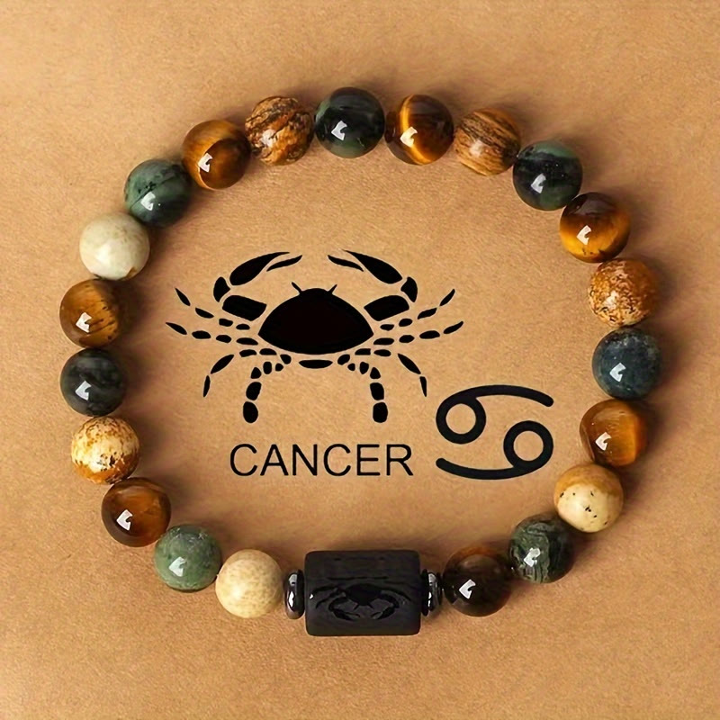 FREE Today: Confidence Balance & Personal Identity Tiger's Eye Picture Jasper Zodiac Signs Bracelet - Cancer - image 7