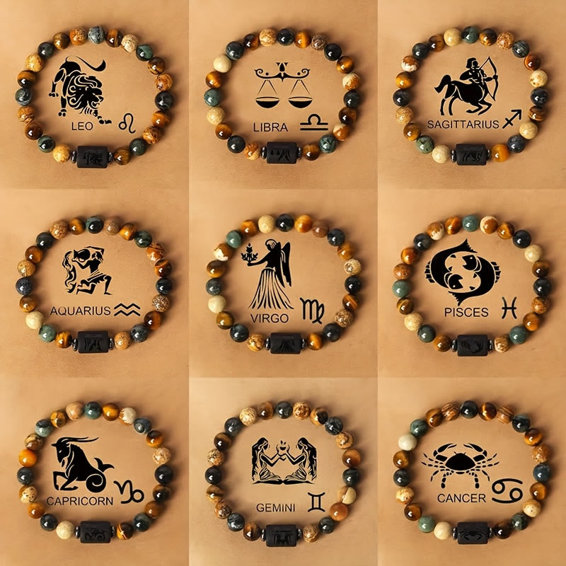 FREE Today: Confidence Balance & Personal Identity Tiger's Eye Picture Jasper Zodiac Signs Bracelet - image 1