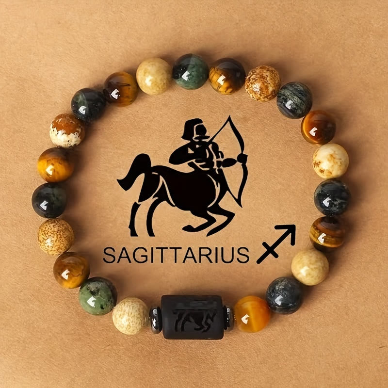 FREE Today: Confidence Balance & Personal Identity Tiger's Eye Picture Jasper Zodiac Signs Bracelet - Sagittarius - image 15