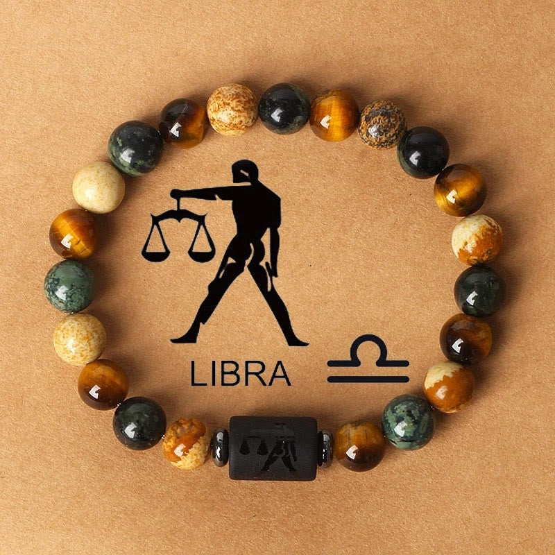 FREE Today: Confidence Balance & Personal Identity Tiger's Eye Picture Jasper Zodiac Signs Bracelet - Libra - image 13