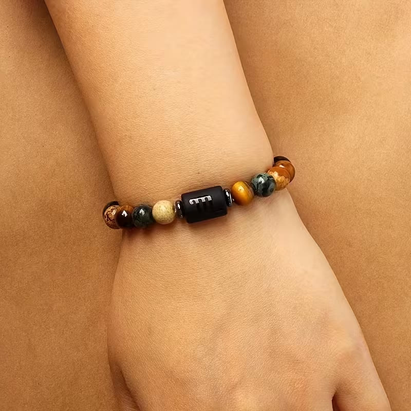 FREE Today: Confidence Balance & Personal Identity Tiger's Eye Picture Jasper Zodiac Signs Bracelet - image 6
