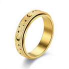 FREE Today: Guidance Harmony & Cosmic Energy Stainless Steel Hollow Star Moon Rotating Ring - Golden - US 12 - image 3