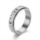 FREE Today: Guidance Harmony & Cosmic Energy Stainless Steel Hollow Star Moon Rotating Ring - Silver - US 12 - image 1