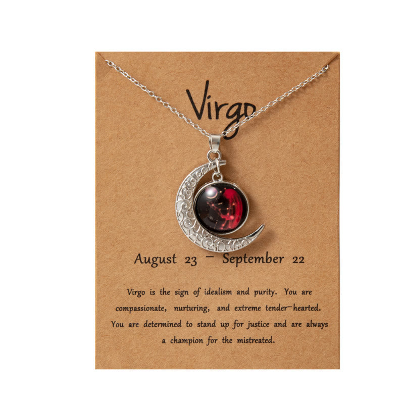 FuAttract Destiny Guidance & Cosmic Harmony Twelve Zodiac Signs Moon Glaze Luminous Pendant Necklace - Virgo - image 11
