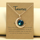 FuAttract Destiny Guidance & Cosmic Harmony Twelve Zodiac Signs Moon Glaze Luminous Pendant Necklace - Taurus - image 0