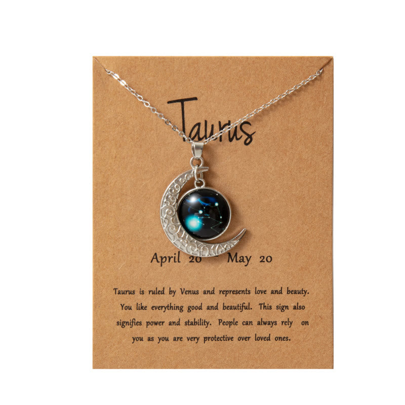 FuAttract Destiny Guidance & Cosmic Harmony Twelve Zodiac Signs Moon Glaze Luminous Pendant Necklace - image 1