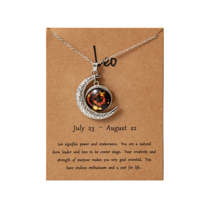 FuAttract Destiny Guidance & Cosmic Harmony Twelve Zodiac Signs Moon Glaze Luminous Pendant Necklace - Leo - image 10