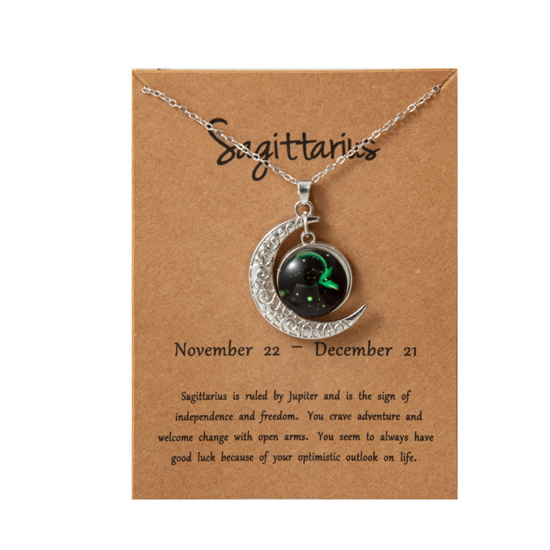 FuAttract Destiny Guidance & Cosmic Harmony Twelve Zodiac Signs Moon Glaze Luminous Pendant Necklace - Sagittarius - image 14
