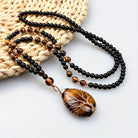 FuAttract Growth Protection & Guidance Tiger's Eye Tree of Life Teardrop Wire Wrapped Pendant Necklace - image 1