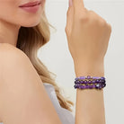 FuAttract Clarity Harmony & Healing Amethyst Bead & Chip & Faceted Stackable Bracelet - image 2
