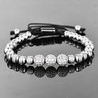 FuAttract Elegance Confidence & Luxury Energy Micro Inlaid Stainless Steel Ball Woven Bracelet - Silver - image 0