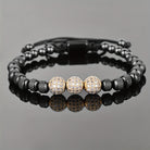 FuAttract Elegance Confidence & Luxury Energy Micro Inlaid Stainless Steel Ball Woven Bracelet - Black + Gold - image 10