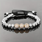 FuAttract Elegance Confidence & Luxury Energy Micro Inlaid Stainless Steel Ball Woven Bracelet - Silver + Gold - image 8