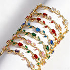FuAttract Growth Elegance & Vitality Colorful Zircon Alloy Leaf Fashion Bracelet - image 1