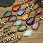 FuAttract Wisdom Clarity & Inner Peace Lapis Lazuli Teardrop Pendant Sweater Necklace - image 1