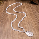 FuAttract Wisdom Clarity & Inner Peace Lapis Lazuli Teardrop Pendant Sweater Necklace - Clear Quartz - image 9