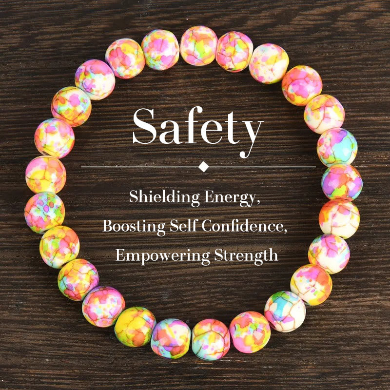 FuAttract Calm Balance & Inner Harmony Pink Blue Imperial Stone Safety Bracelet - 8mm - image 0