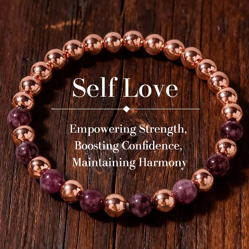 FuAttract Self Love Confidence & Inner Strength Garnet Copper Heart Energy Bracelet - 6mm - image 0