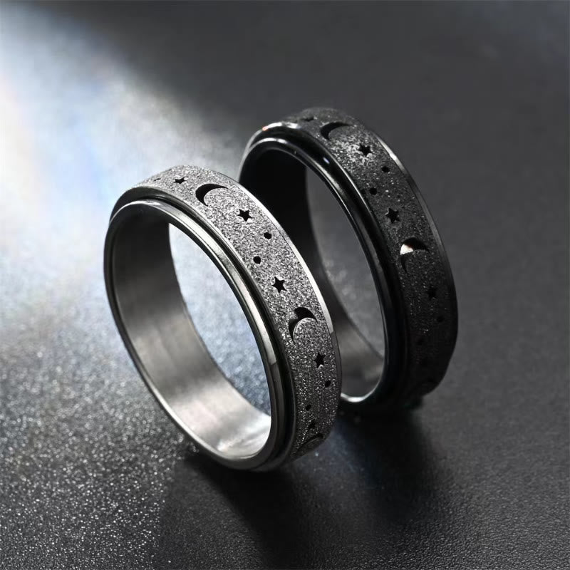 FREE Today: Guidance Harmony & Cosmic Energy Stainless Steel Hollow Star Moon Rotating Ring - image 2
