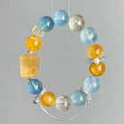 FuAttract Clarity Harmony & Healing Citrine Aquamarine White Crystal Sunshine Bracelet - 12mm - image 0