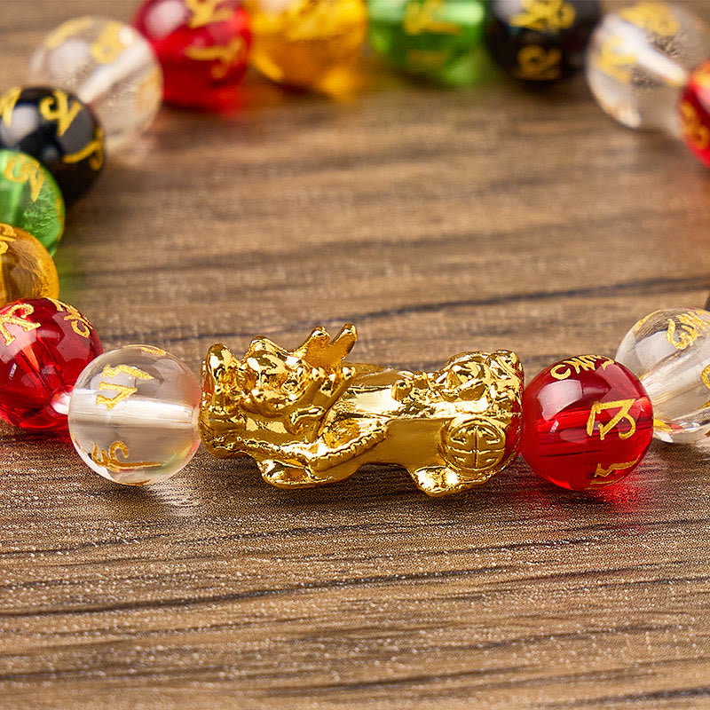 FREE Today: Protection Fortune & Prosperity Pixiu Om Mani Mantra Colorful Glaze Lucky Bracelet - image 5