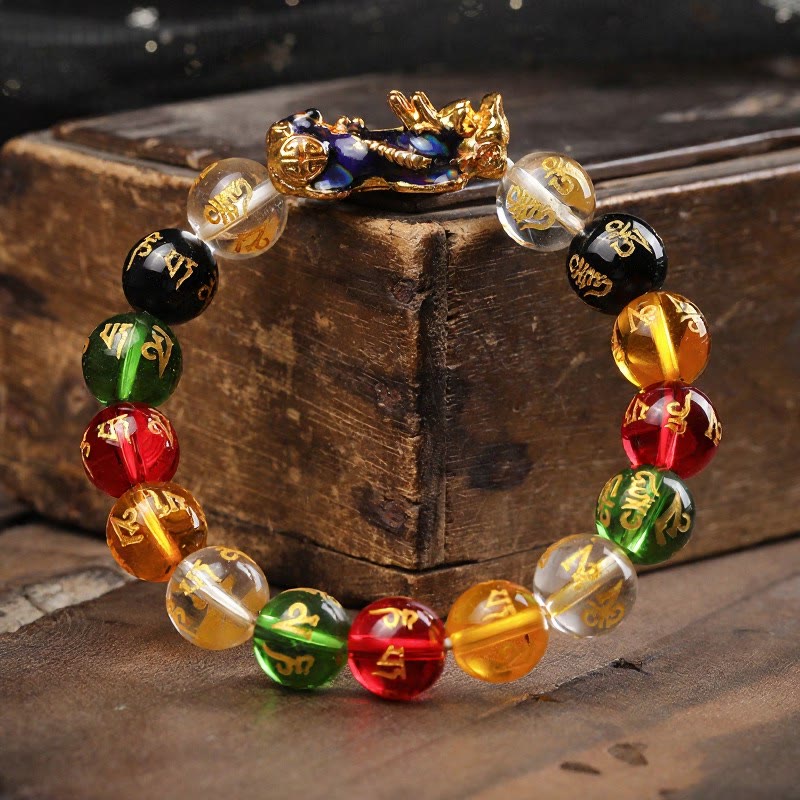 FREE Today: Protection Fortune & Prosperity Pixiu Om Mani Mantra Colorful Glaze Lucky Bracelet - image 11