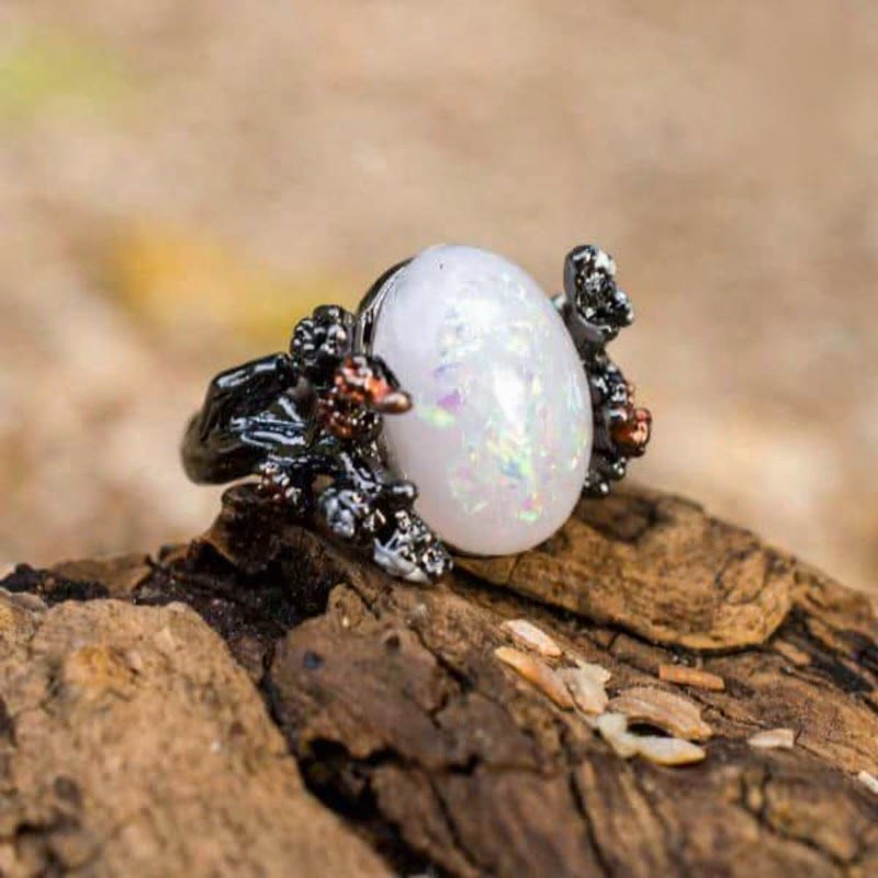 FREE Today: Beauty Harmony & Elegance Vintage White Opal Flower Grace Ring - image 1