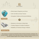 FuAttract Wisdom Luck & Harmony Vintage Turquoise Bridge Charm Stainless Steel Bracelet - image 5