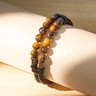 FuAttract Strength Protection & Confidence Double Layer Tiger's Eye Beaded Leather Bracelet - image 5