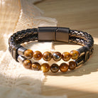 FuAttract Strength Protection & Confidence Double Layer Tiger's Eye Beaded Leather Bracelet - image 1