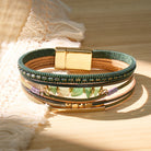 FuAttract Harmony Growth & Balance Irregular Green Aventurine Bohemian Woven Leather Bracelet - image 2