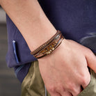 FuAttract Harmony Growth & Balance Irregular Green Aventurine Bohemian Woven Leather Bracelet - image 9