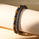 FuAttract Protection Confidence & Success Black Obsidian Tiger's Eye Bead Woven Leather Bracelet - image 5